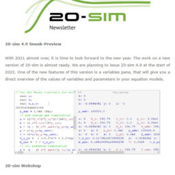 20-sim 4.9 newsletter